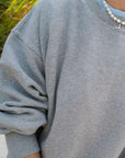 Connie Authentic Oversized Organic Cotton Grey Marl Sweatshirt