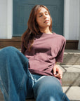 Aubergine purple boyfriend style t-shirt