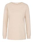 oatmeal marl organic cotton tee for women with long sleeves