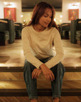 Audrey Organic Cotton Oatmeal Marl T-Shirt
