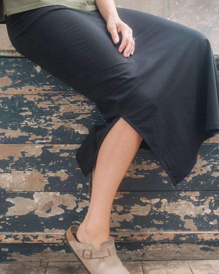 organic cotton black skirt