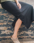 organic cotton black skirt