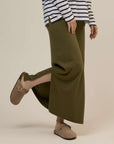 Claire Organic Cotton Dark Olive Skirt