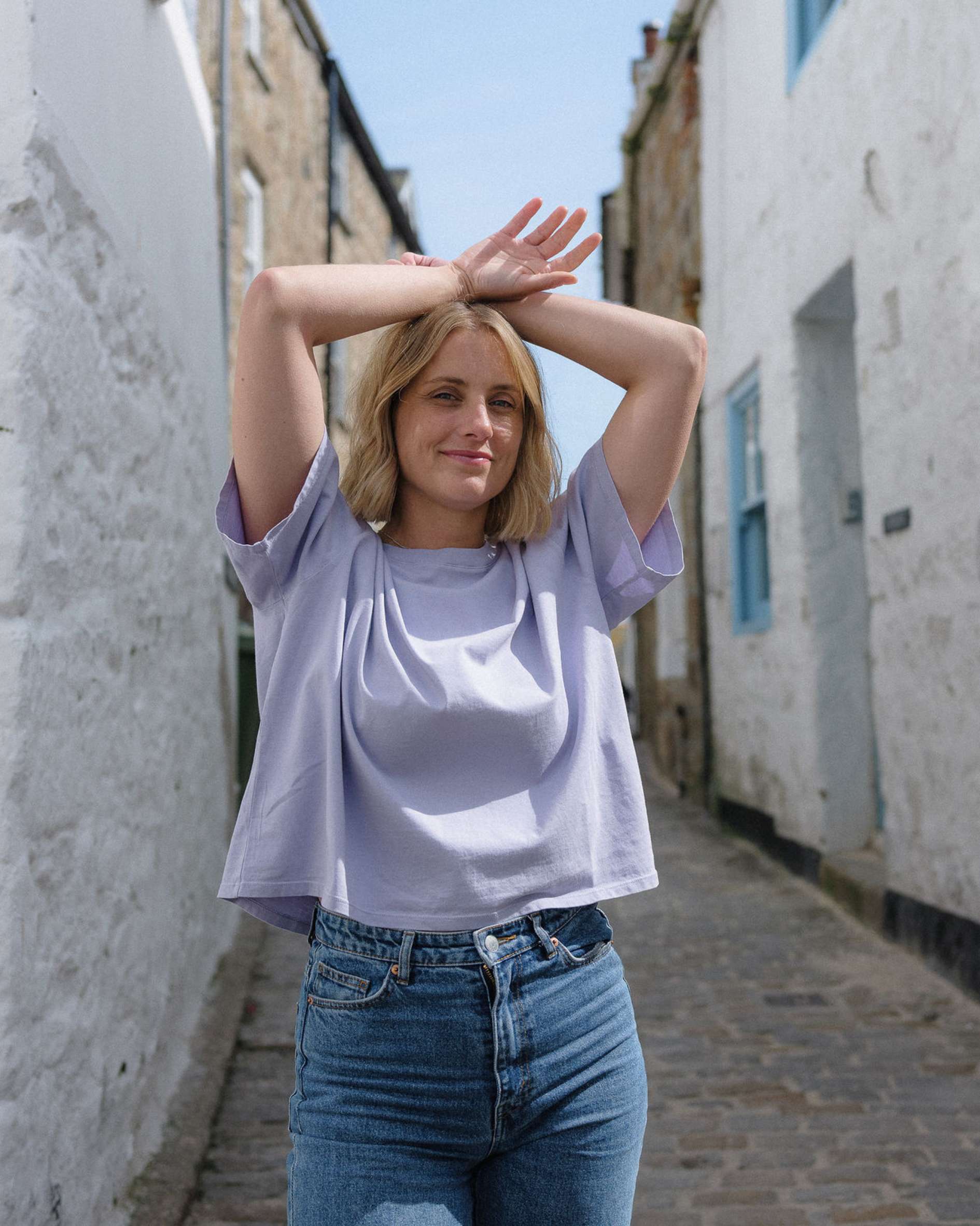 Contemporary cropped lilac top - Sophie Hellyer - Cornwall