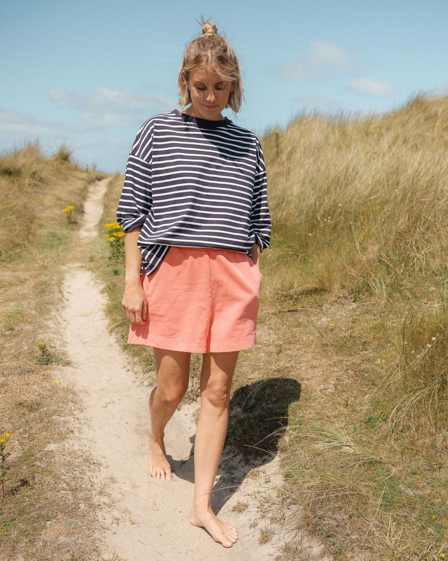 Coral_coloured_sweat_shorts_-_Joy