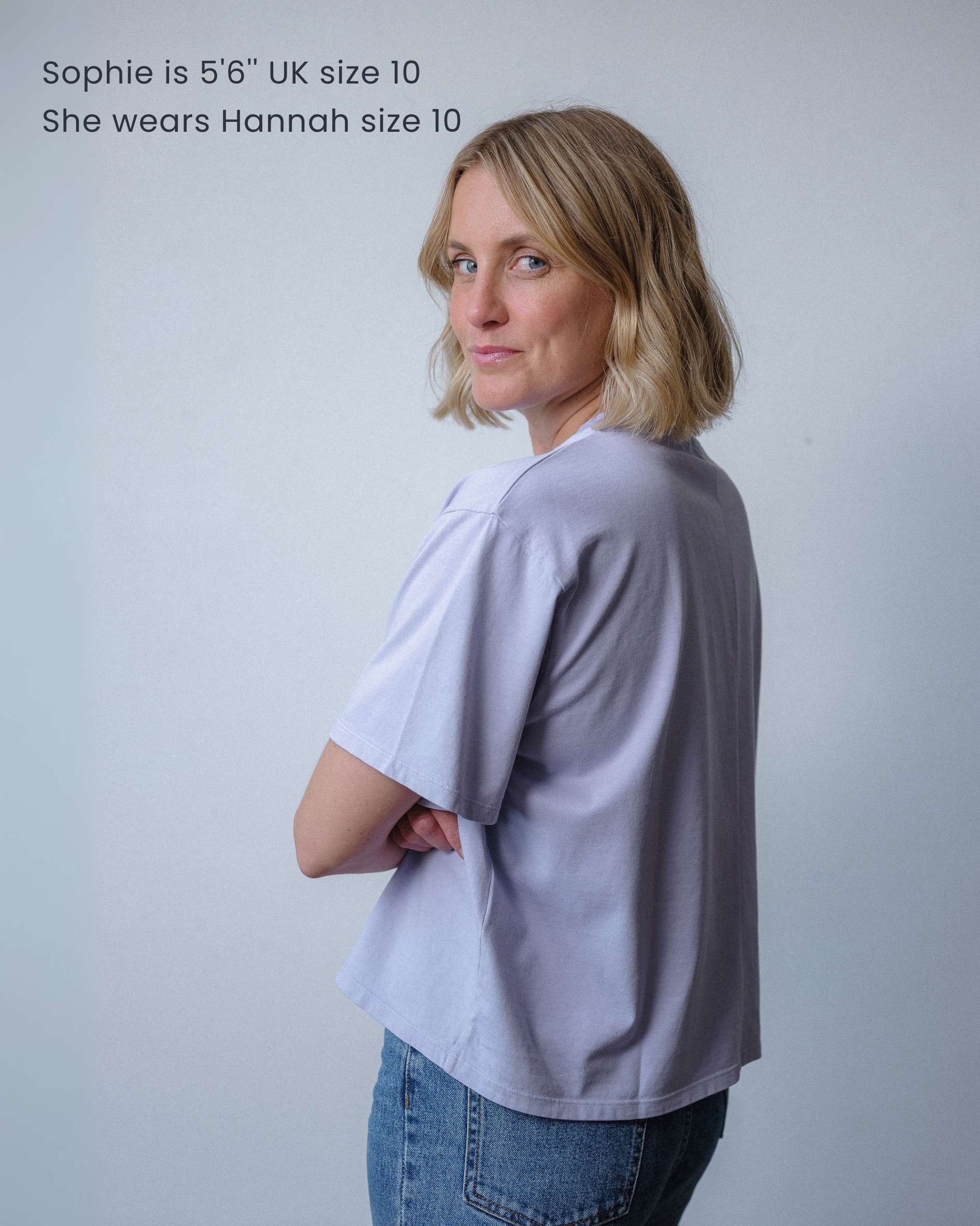 Cropped lilac organic cotton t-shirt - Sophie Hellyer