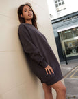 Fiona Organic Cotton Slate Sweatshirt Dress