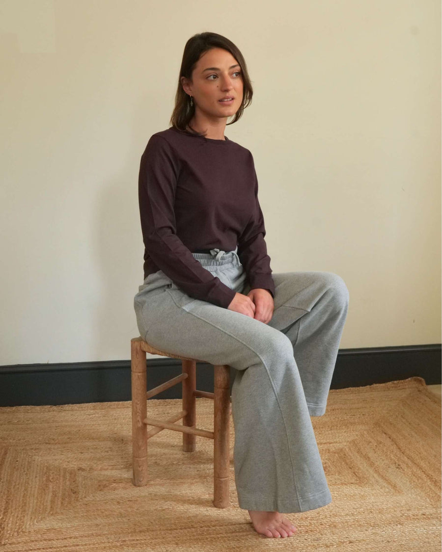 Deep plum long sleeve top