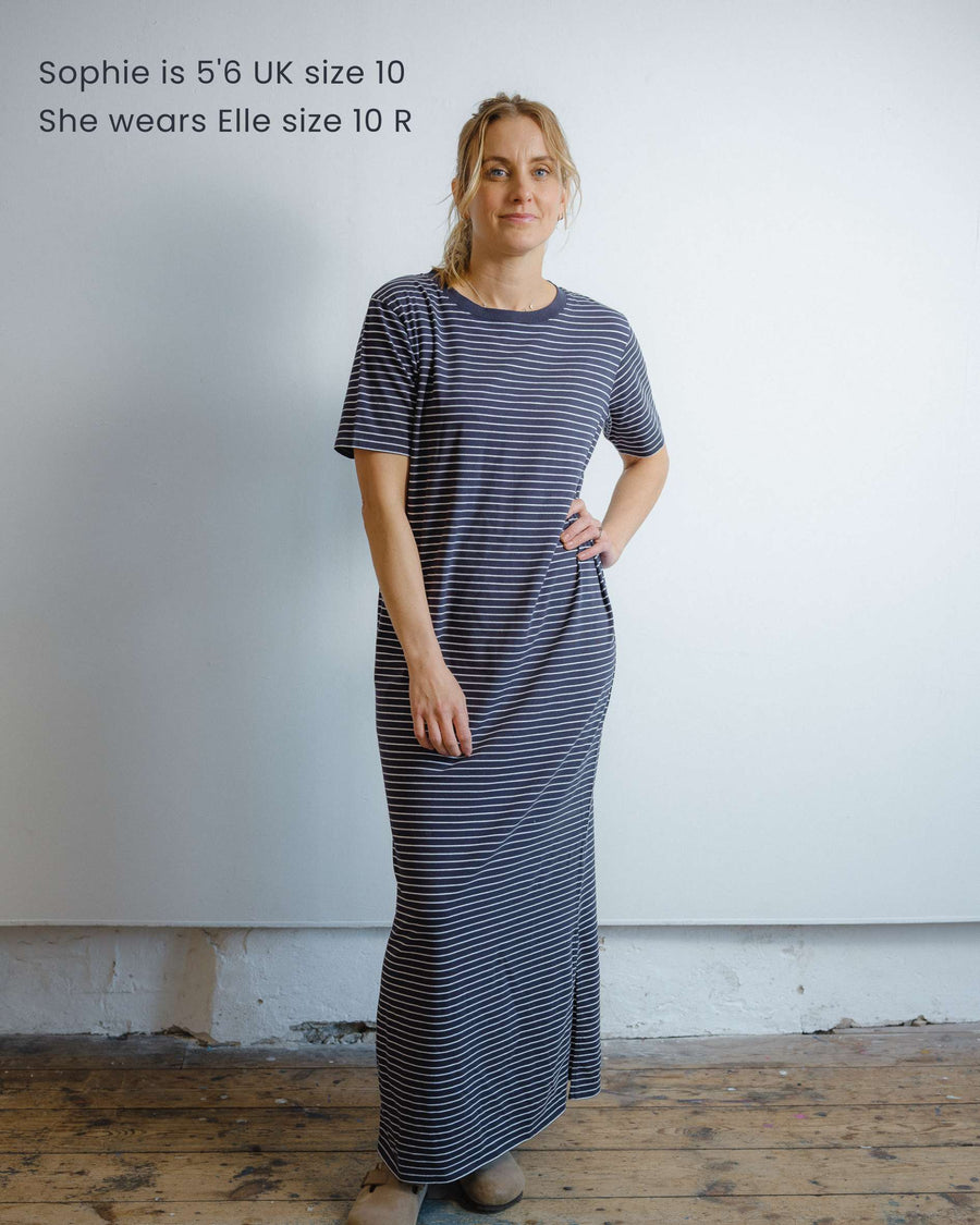 Elle Navy Stripe dress size guide