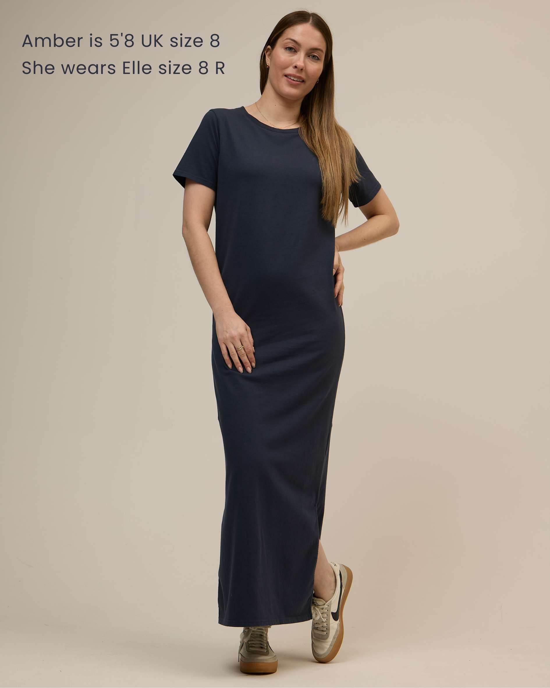 Elle Organic Cotton Crew Neck T-Shirt Semi-Fitted Dress Navy | Ivy Clothing Elle Organic Cotton Crew Neck T-Shirt Semi-Fitted Dress Navy | Ivy Clothing