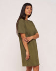 Emma Organic Cotton T_shirt Dress Olive
