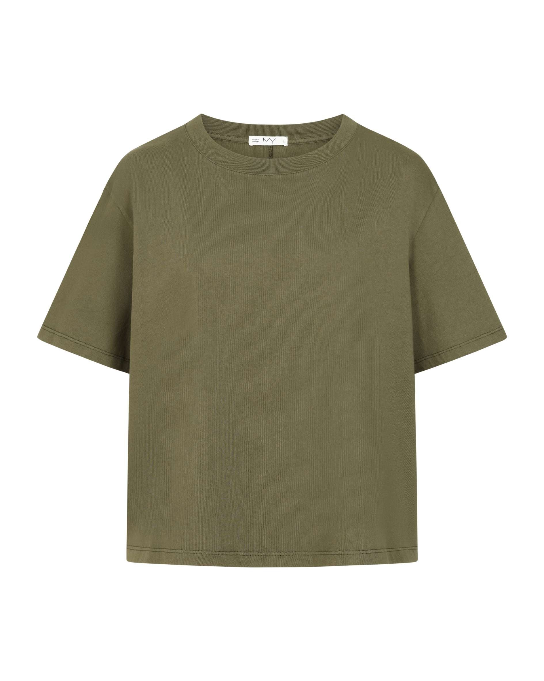 Hannah Midweight Organic Cotton Dark Olive T-Shirt