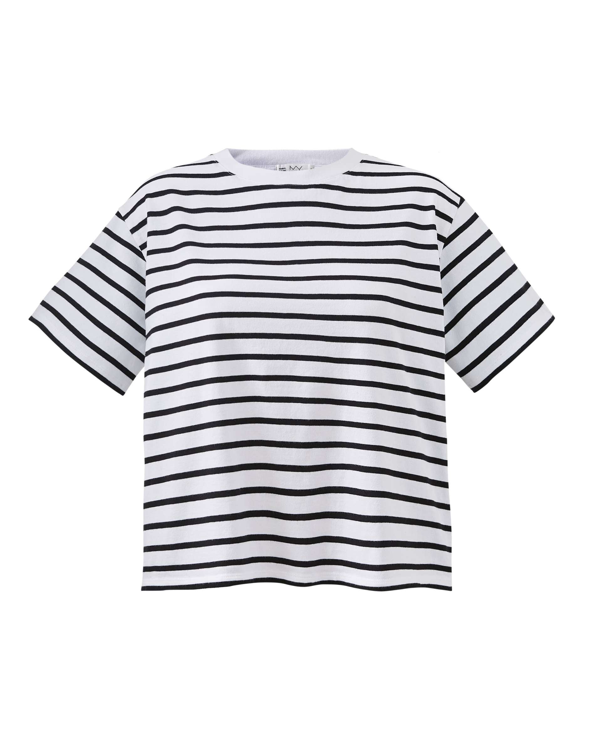 Hannah Black stripe cropped women&#39;s t-shirt