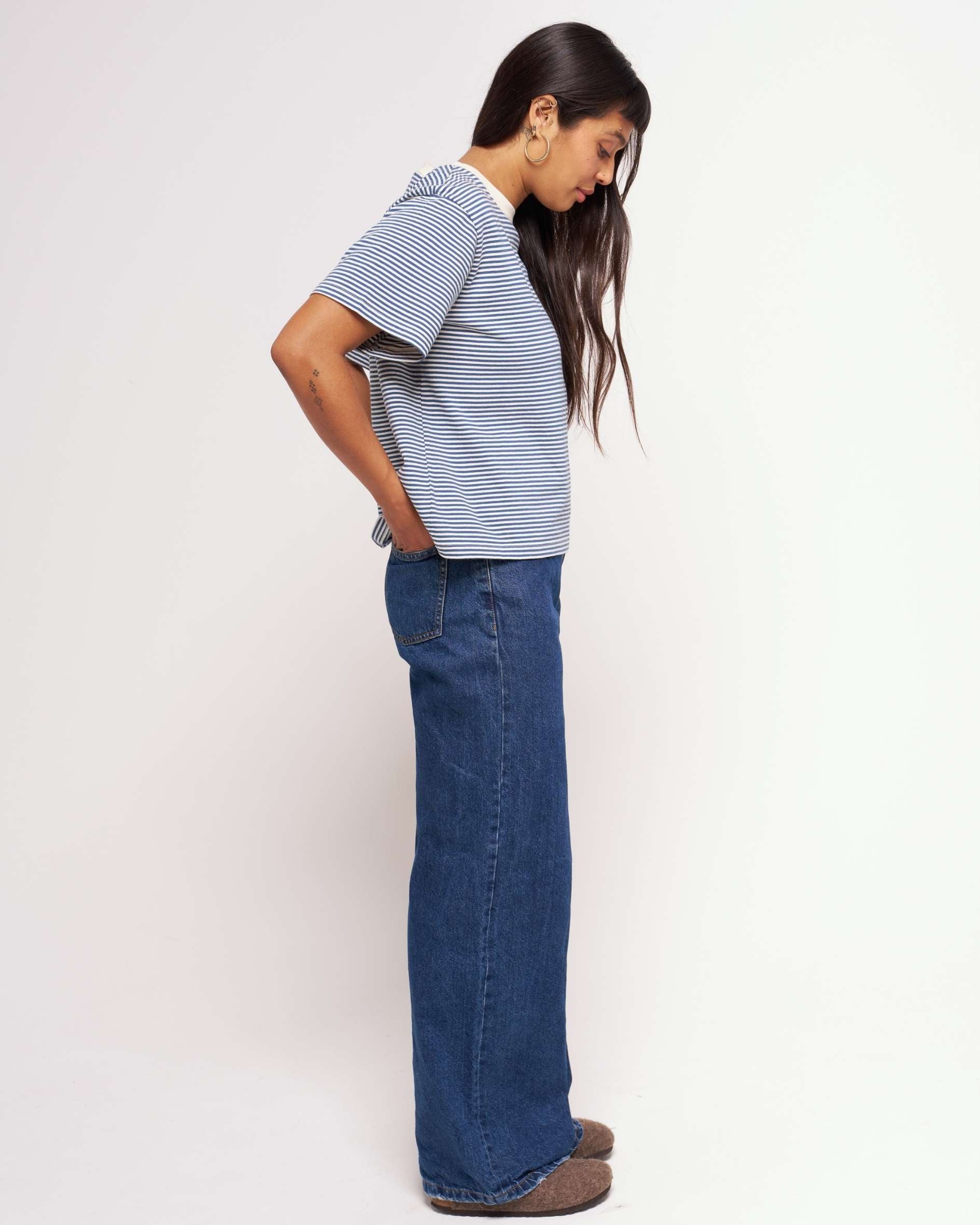 Hannah airforce stripe blue cotton tshirt