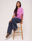 Hannah boxy crop violet t-shirt