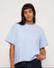 Hannah cropped organic cotton sky t-shirt