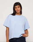 Hannah cropped organic cotton sky t-shirt