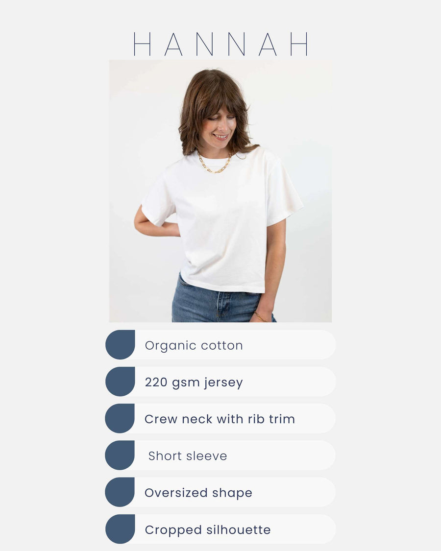 Hannah cropped t-shirt in organic cotton