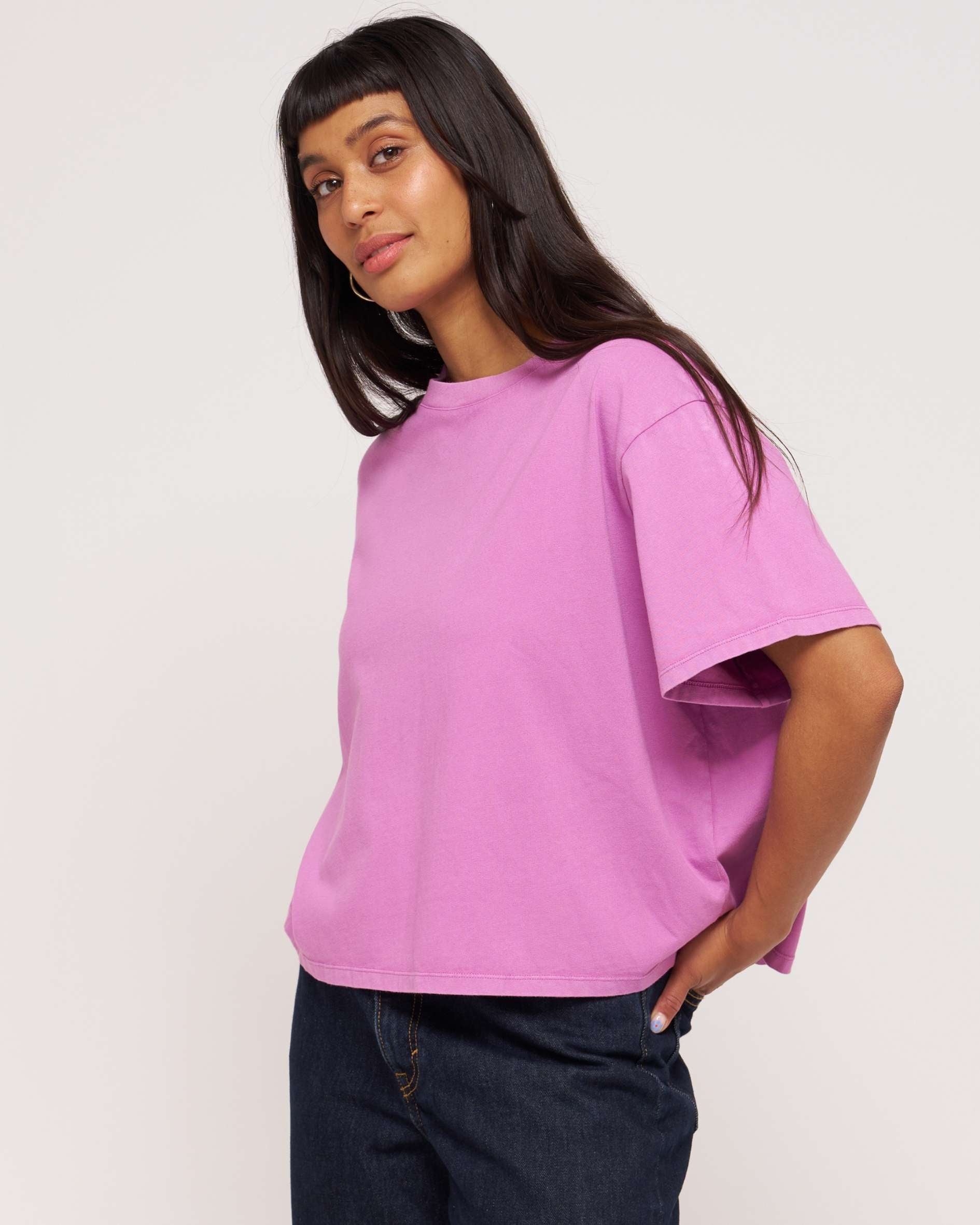 Hannah relaxed organic cotton violet top