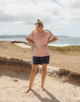 Heavyweight jersey shorts in vintage navy