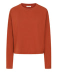 organic cotton Cropped long sleeve t-shirt in cinnamon