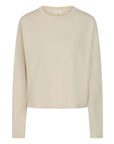 Cropped long sleeve t-shirt in vanilla in organic cotton jersey