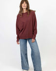 Nancy Oversized Organic Cotton Burgundy Sweatshirt PRE-ORDER