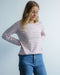 Long sleeved pink striped top