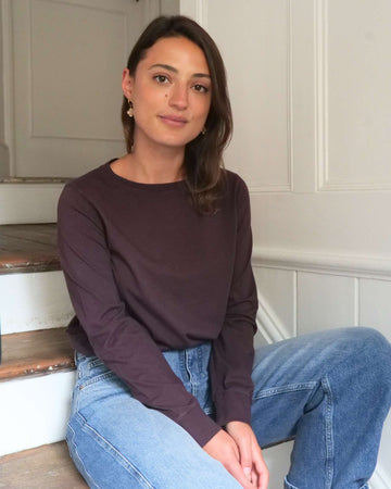 Long sleeve plum t-shirt