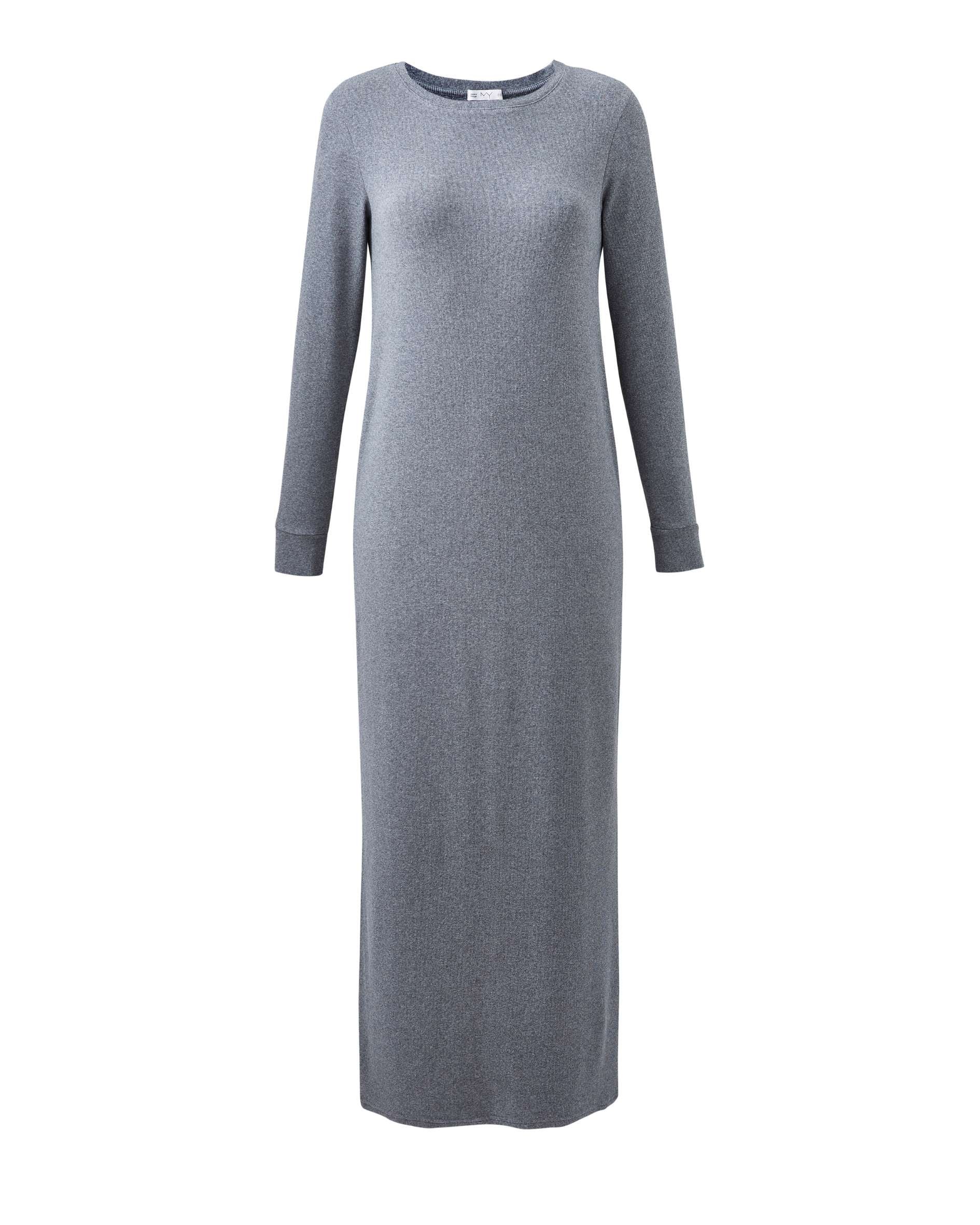 Luxe_Organic_Cotton_Charcoal_Grey_Marl_Rib_Dress_-_Lydia