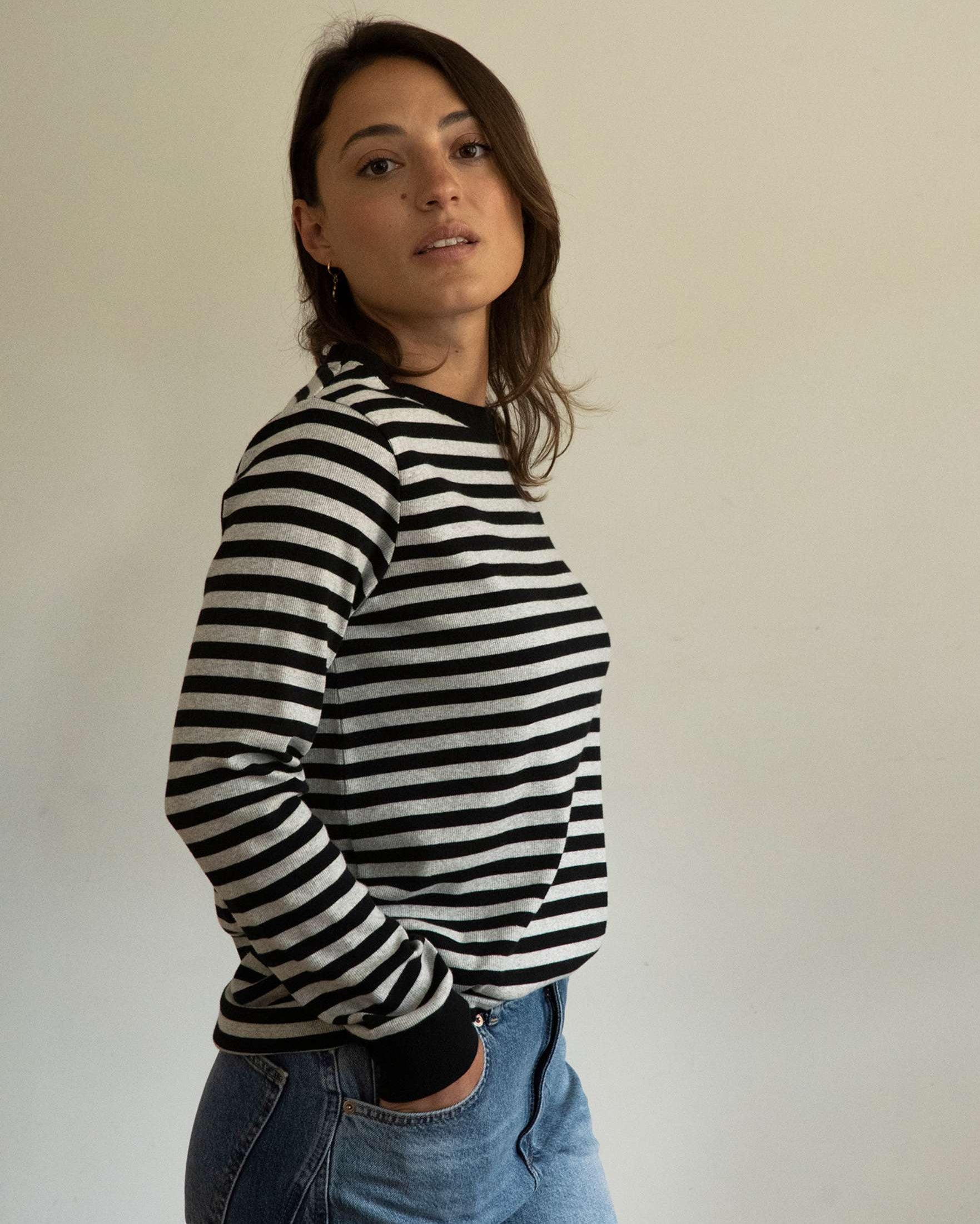 Luxe ribbed long sleeve t-shirt