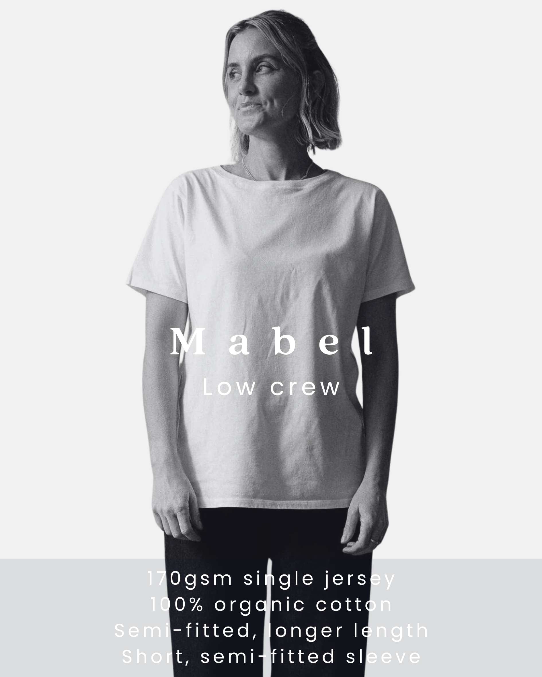 Mabel Low Crew Organic Cotton Navy T-Shirt