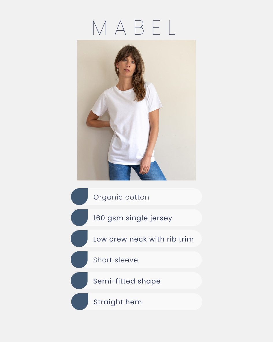 Mabel Low Crew Organic Cotton Navy Breton T-Shirt