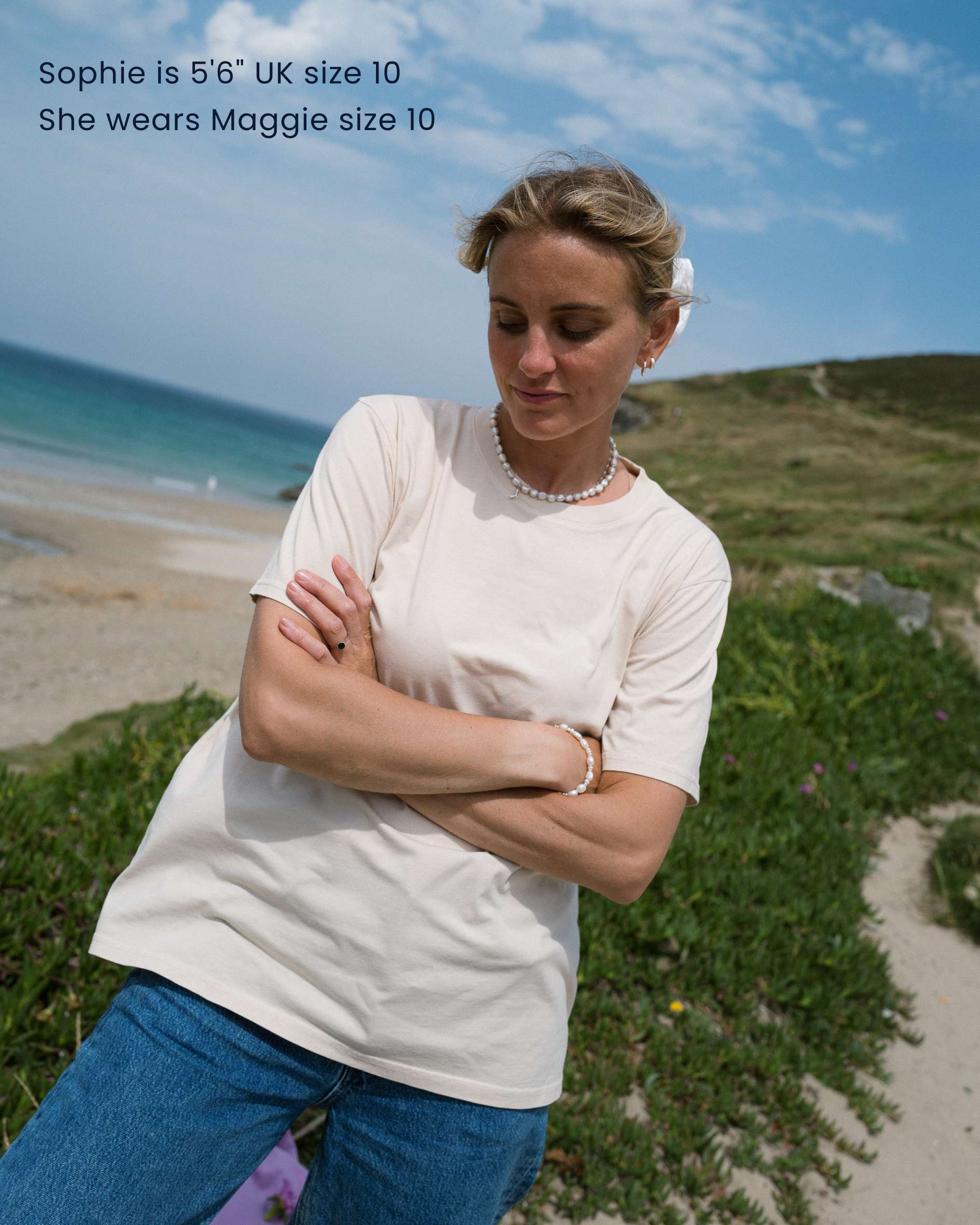 Maggie_boyfriend_fit_almond_colour_t-shirt_size_10