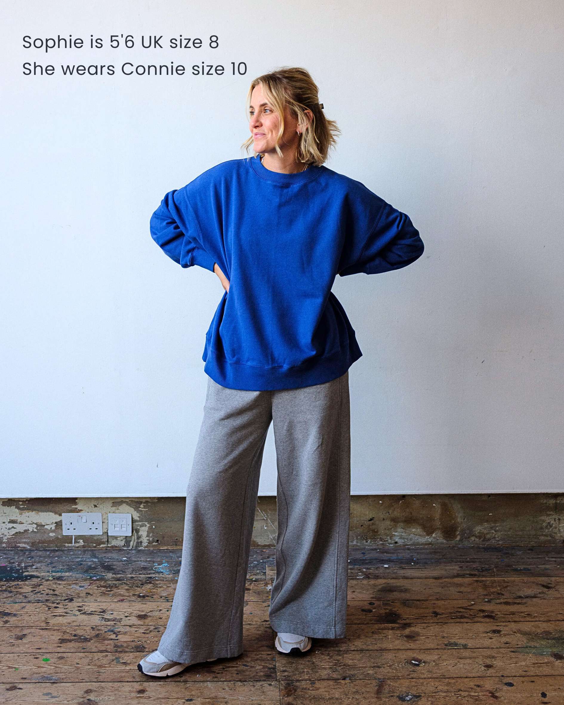 Model_Sophie_wears_Connie_Authentic_Organic_Cotton_Cobalt_Sweatshirt_in_size_10