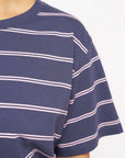 Organic cotton Navy Pink Fine Stripe tshirt