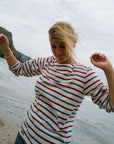 Organic cotton Sadie Cherry Blue Breton Top