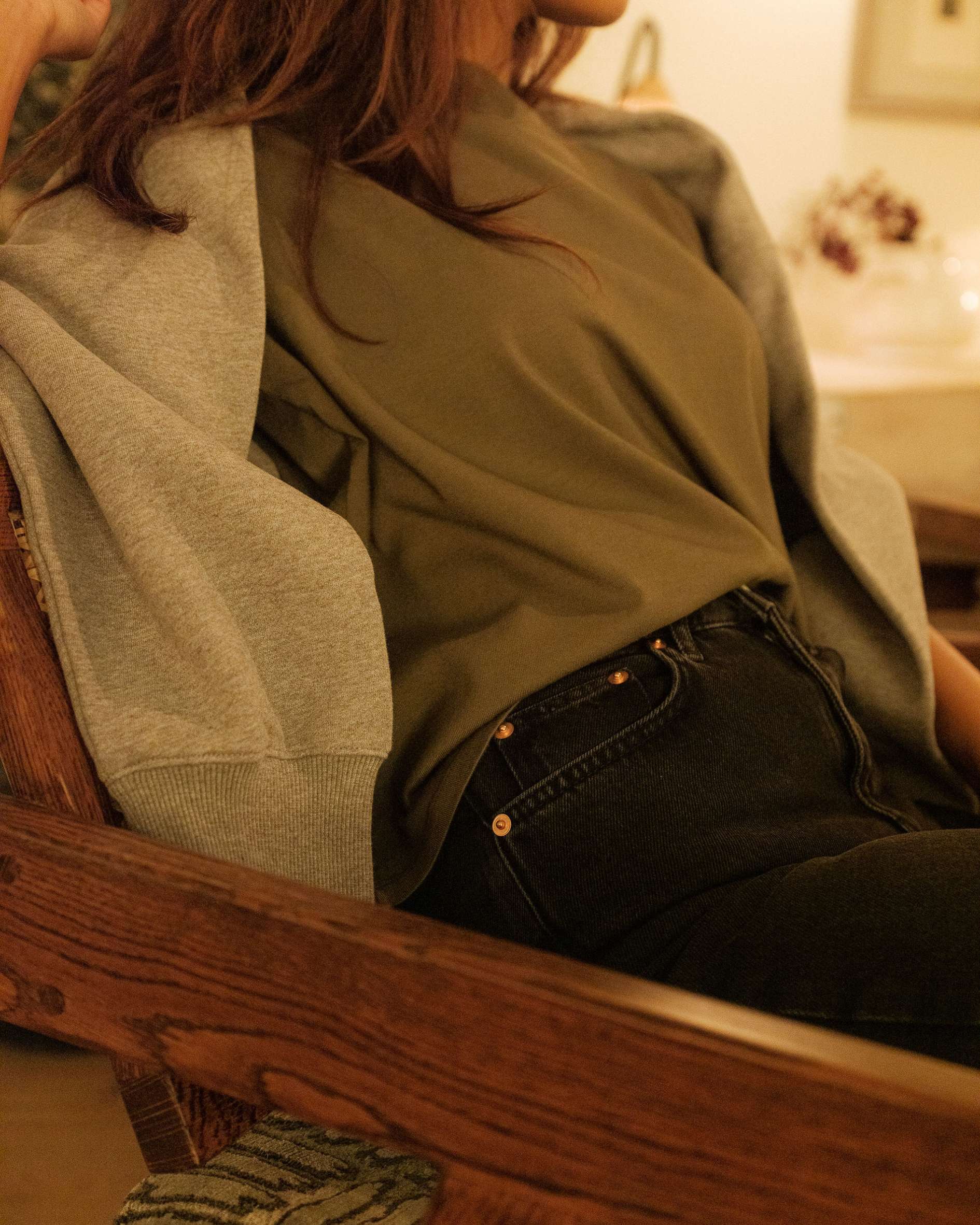 Organic cotton t-shirt in dark olive