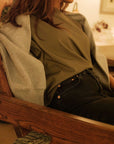 Organic cotton t-shirt in dark olive