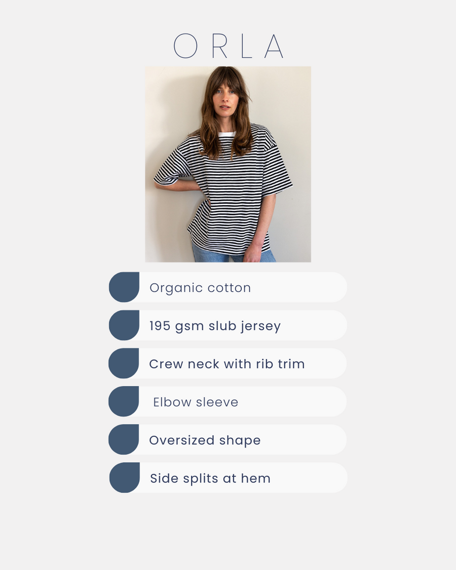 Orla Organic Cotton Ochre Stripe T-Shirt