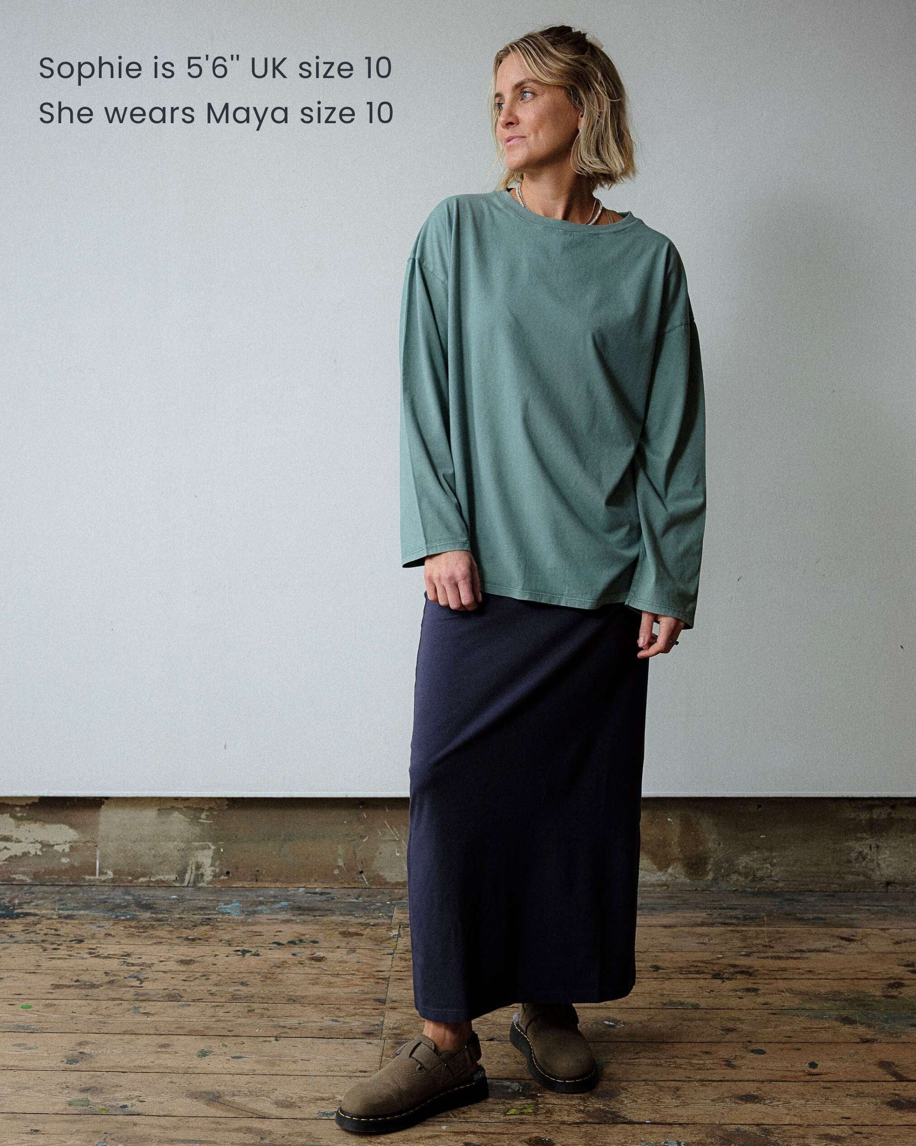 Our_model_Sophie_wears_Maya_Ocean_Green_in_size_10