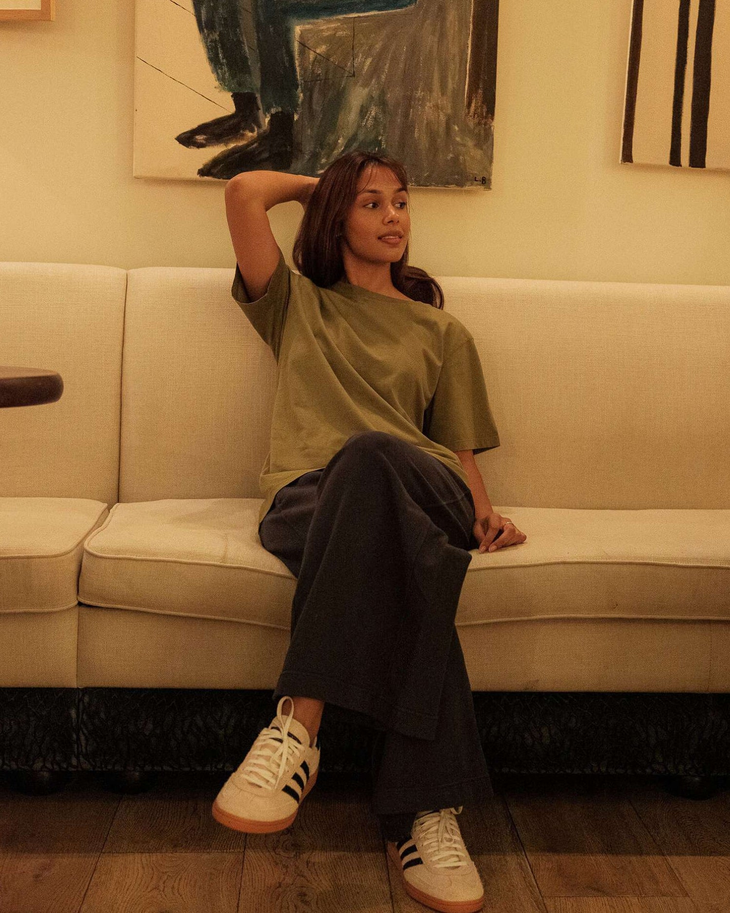 Premium jersey joggers in navy