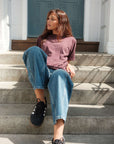 Purple organic cotton boyfriend fit t-shirt