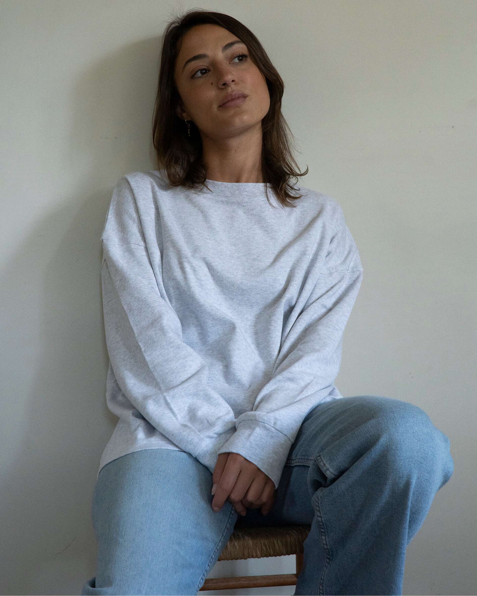 Relaxed fit top in ice grey