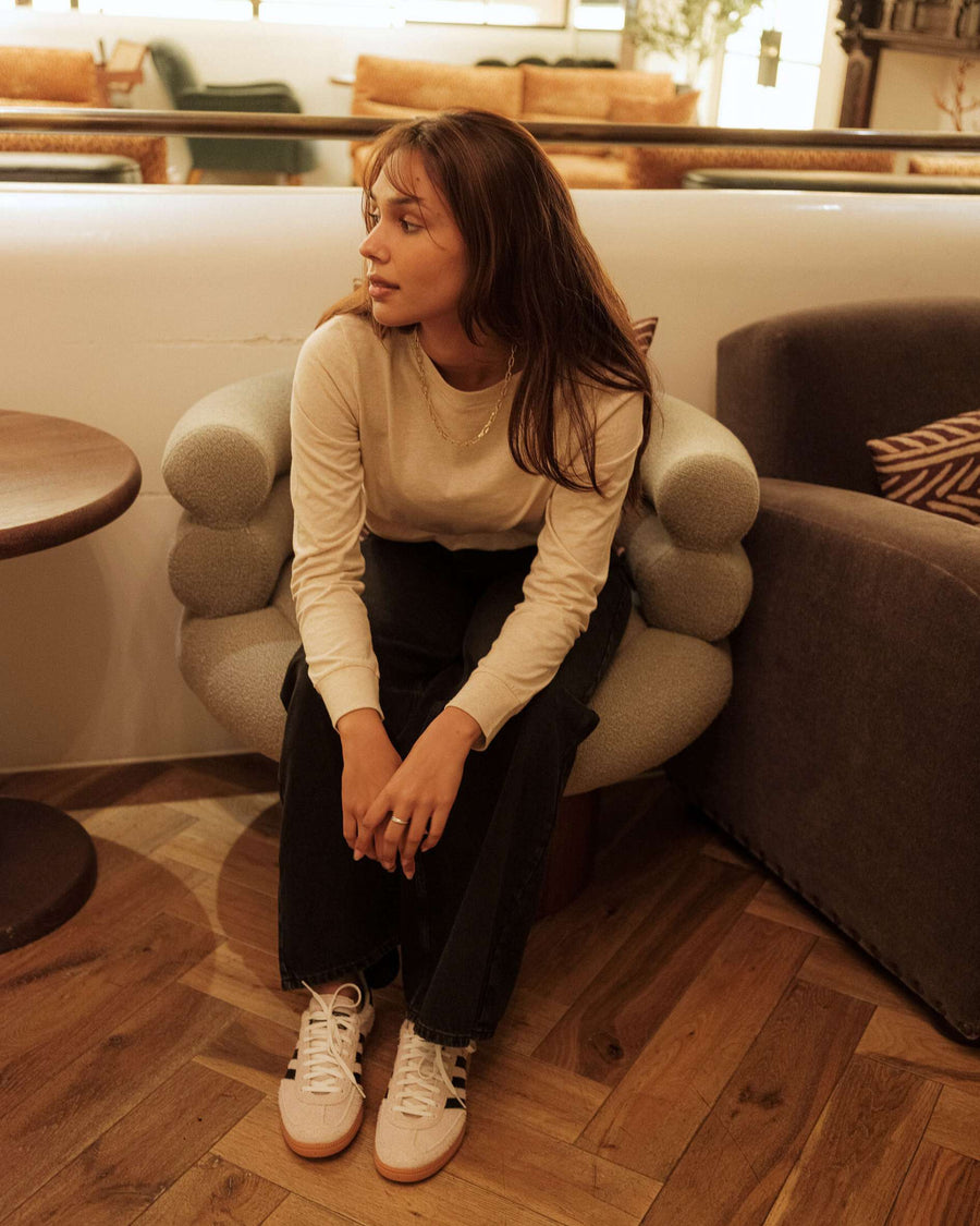 Audrey Organic Cotton Oatmeal Marl T-Shirt