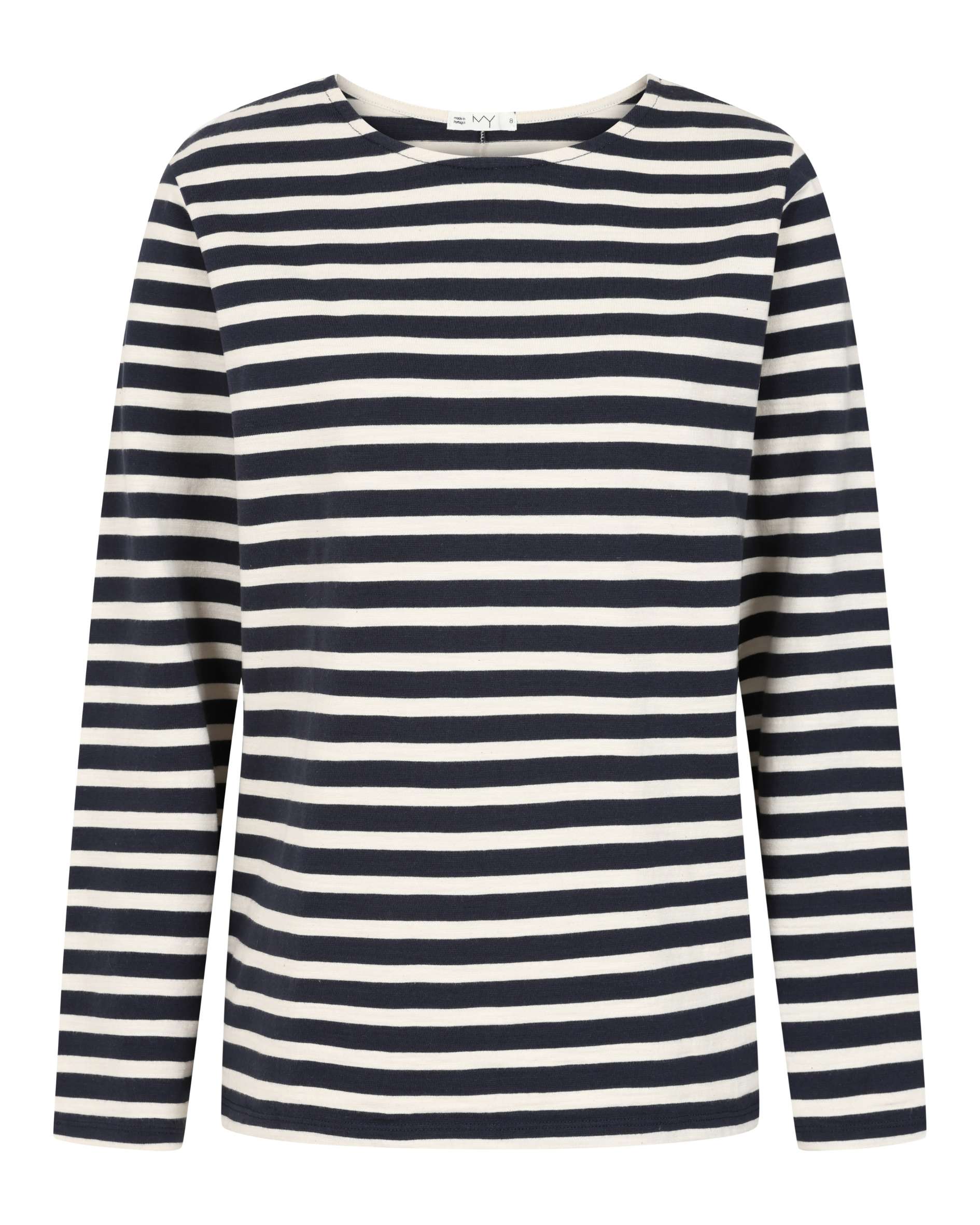 Sadie Midweight Slub Organic Cotton Navy Breton T-Shirt