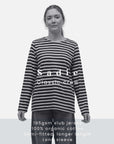 Sadie Midweight Slub Organic Cotton Navy Breton T-Shirt
