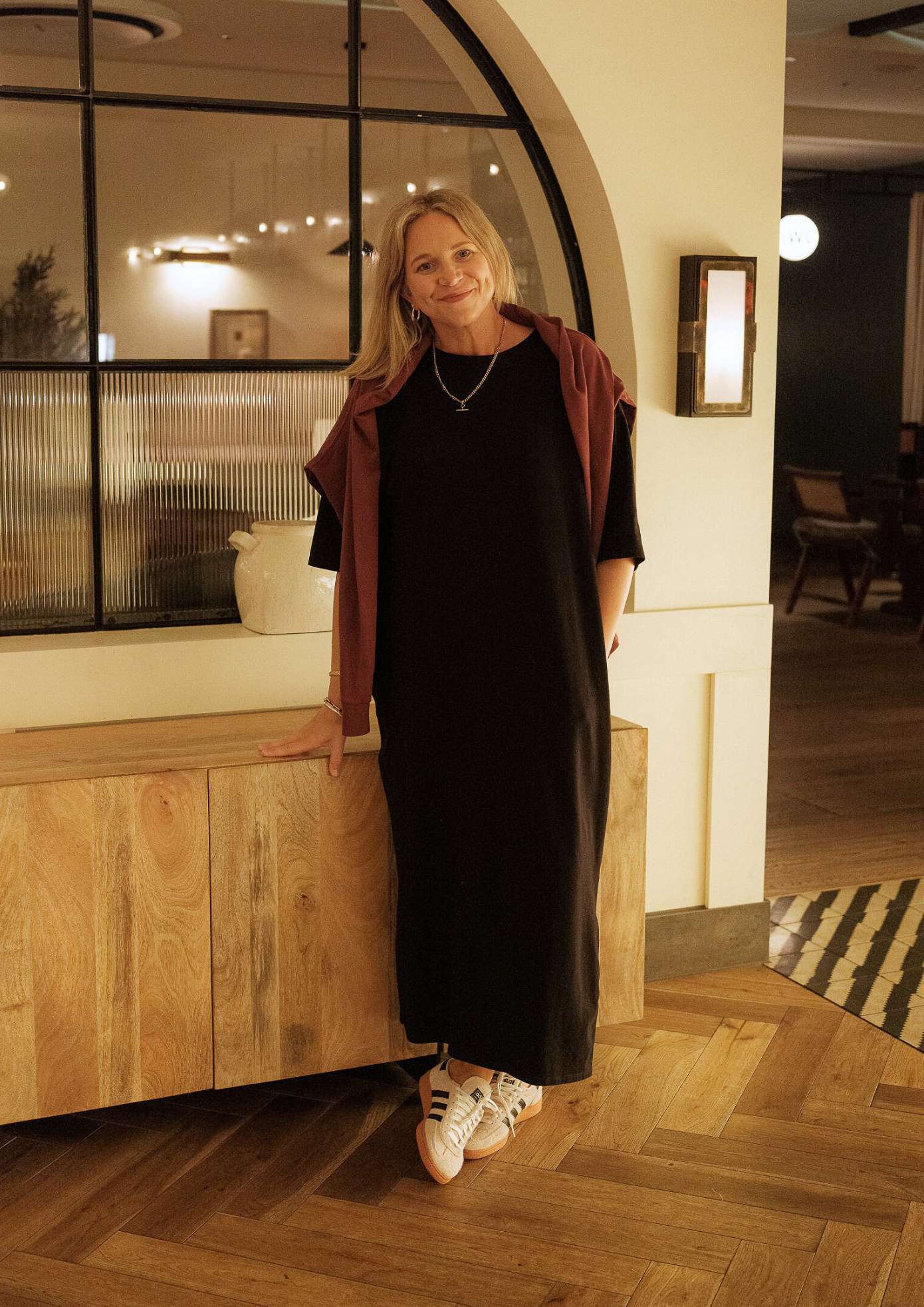 Megan Oversized Organic Cotton Black Midi Dress