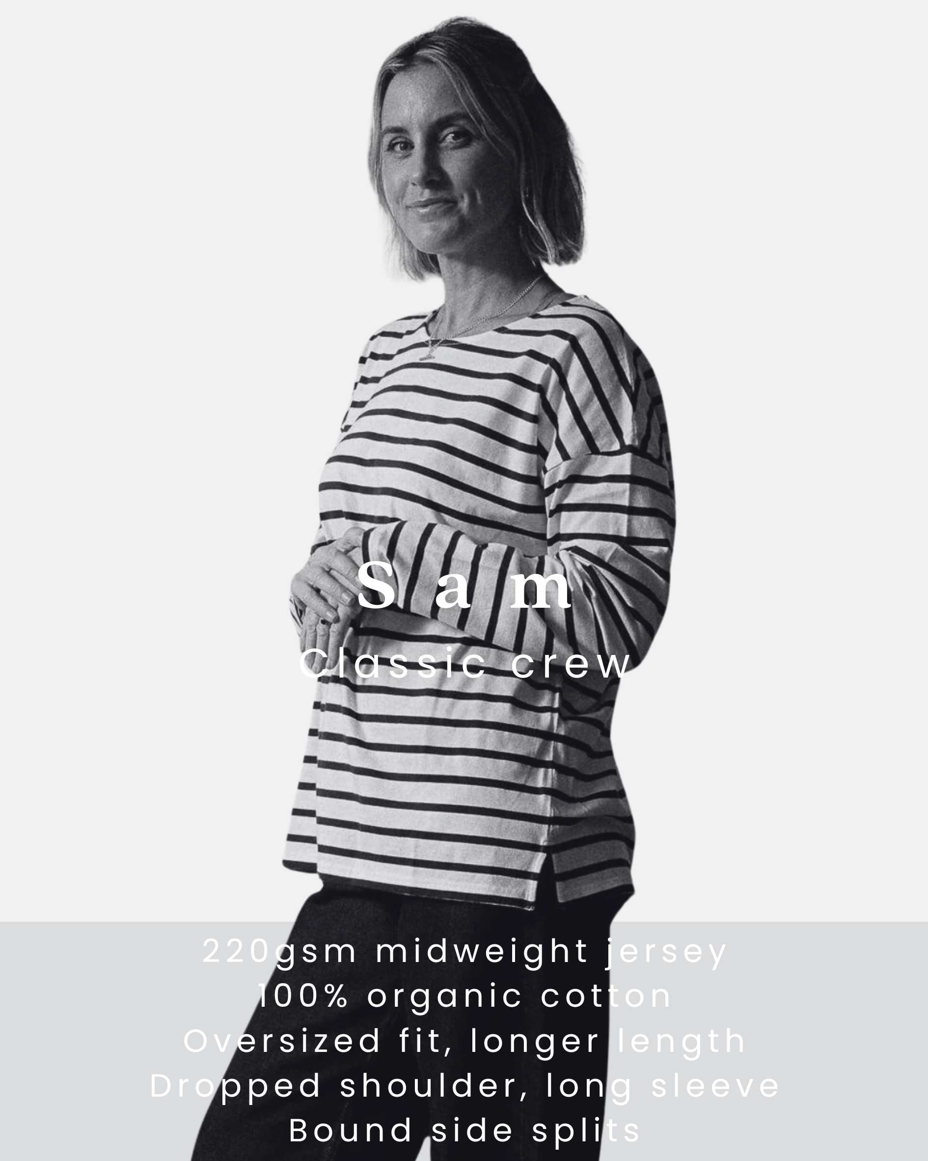 Sam Midweight Organic Cotton Navy Breton T-Shirt