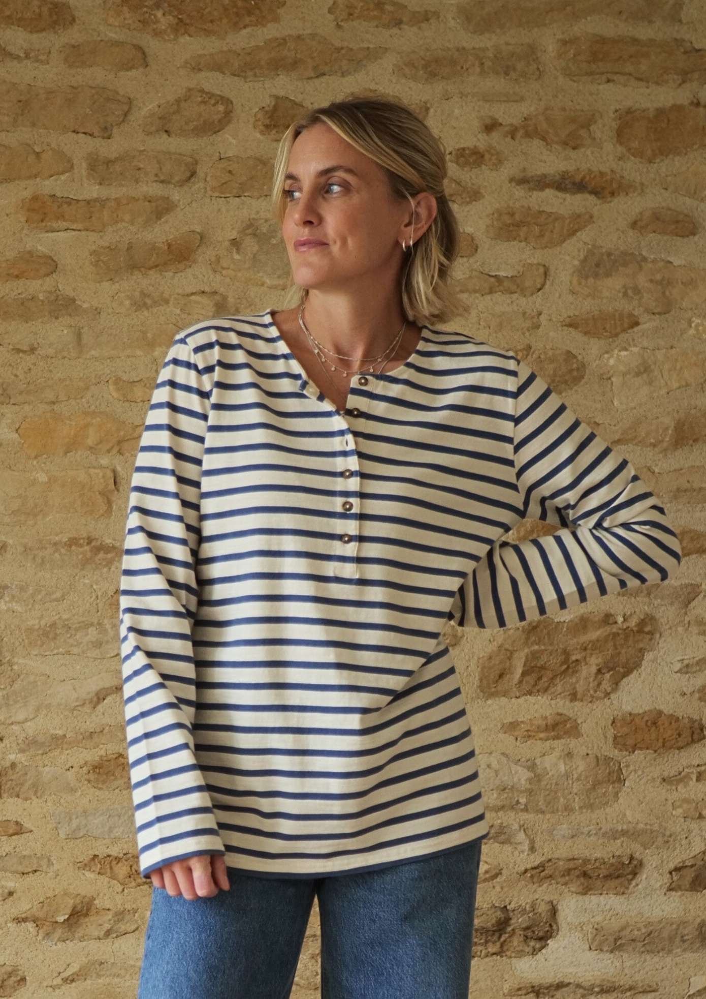Shop Henley Breton in midweight organic cotton